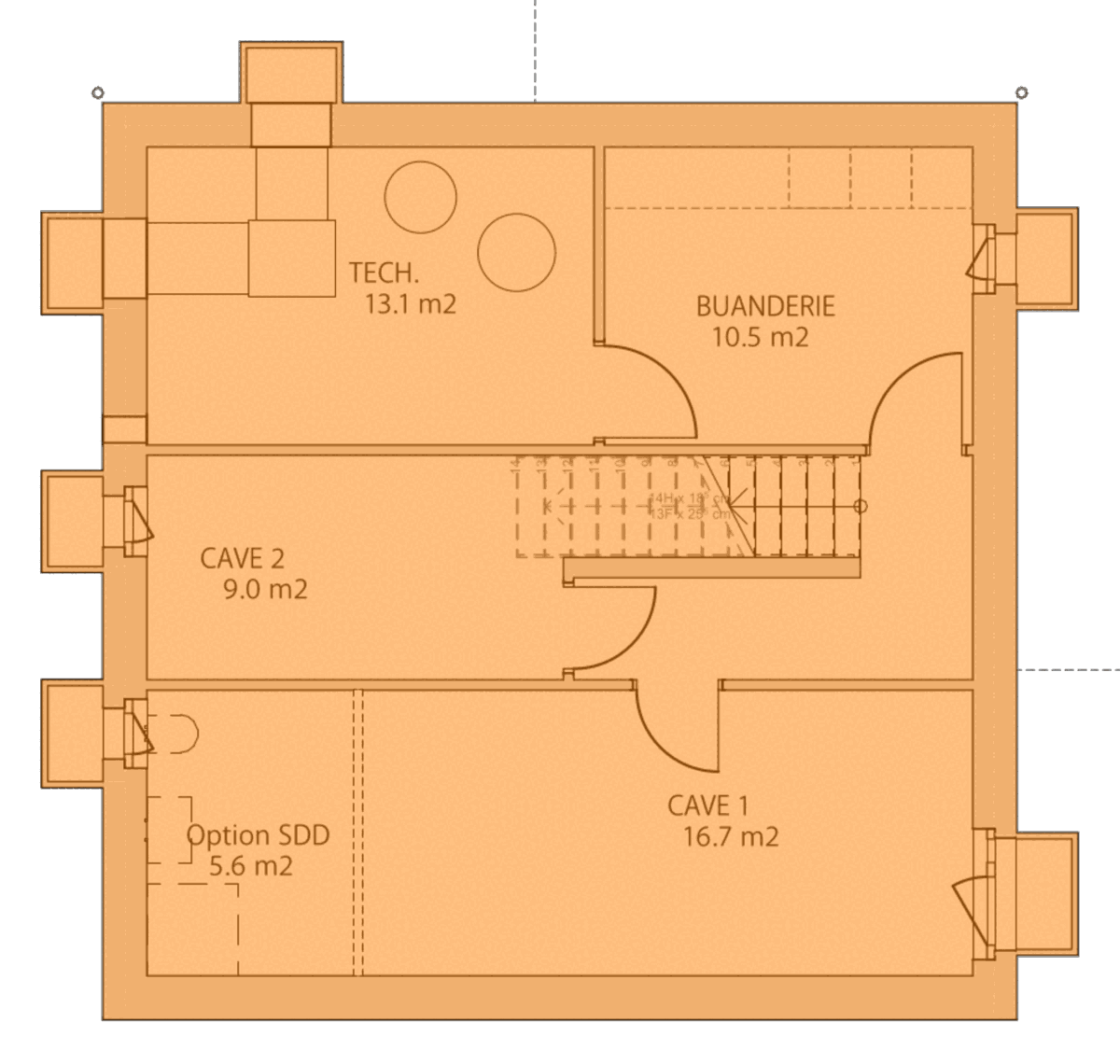 Villa B — Sous-sol